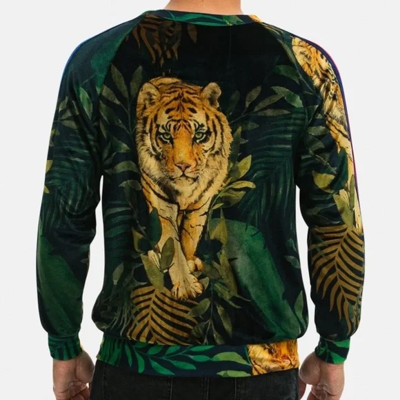 NWOT! Aviator Nation Unisex Jungle Classic Velvet Sweatshirt - Black Tiger - Picture 4 of 11